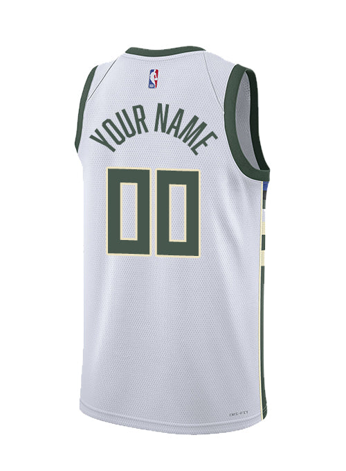 Nike 2022 Association Edition Custom Milwaukee Bucks Swingman Jersey-back