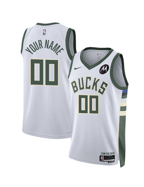 Youth 2022 Nike Association Edition Custom Milwaukee Bucks Swingman Jersey-collage