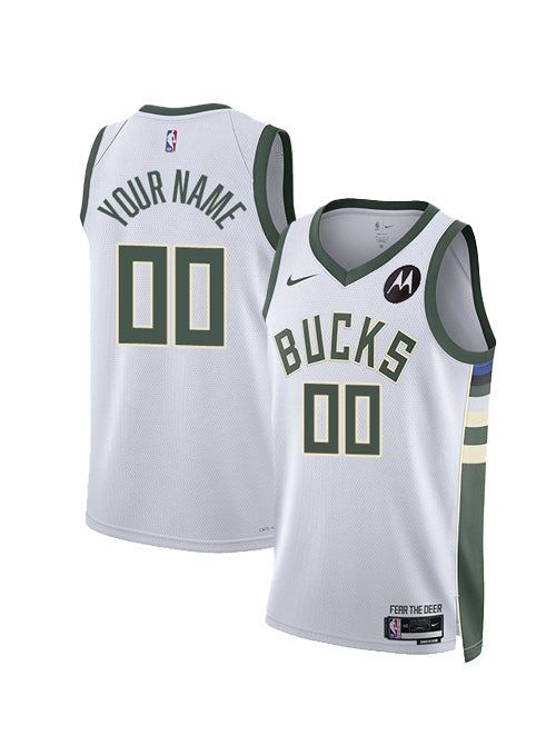 Youth 2022 Nike Association Edition Custom Milwaukee Bucks Swingman Jersey-collage