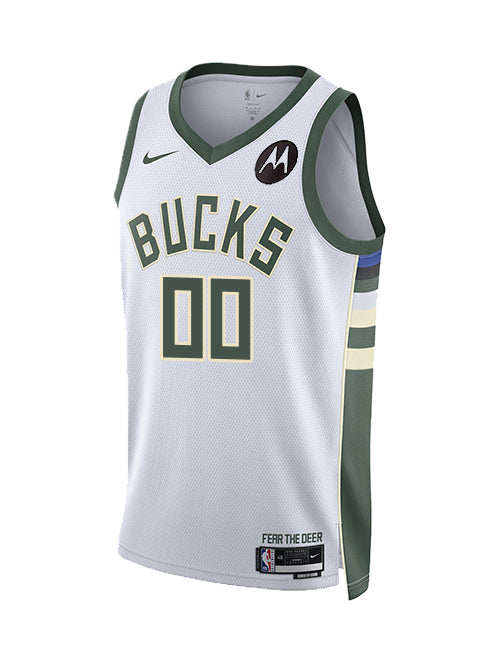 Youth 2022 Nike Association Edition Custom Milwaukee Bucks Swingman Jersey-front