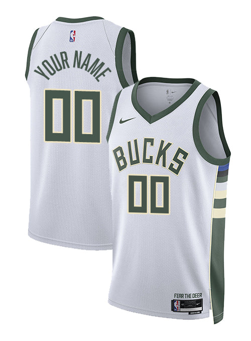 Nike 2022 Association Edition Custom Milwaukee Bucks Swingman Jersey-collage