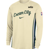 Nike 2025-26 City Edition Game Theatre Milwaukee Bucks Long Sleeve T-Shirt-front