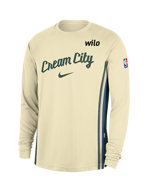 Nike 2025-26 City Edition Game Theatre Milwaukee Bucks Long Sleeve T-Shirt-front