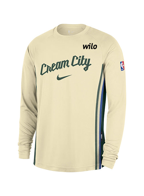 Nike 2025-26 City Edition Game Theatre Milwaukee Bucks Long Sleeve T-Shirt-front