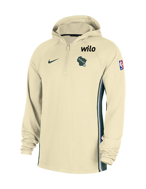 Nike City Edition 25-26 Game Theatre Milwaukee Bucks 1/4 Zip Hooded Sweatshirt-front