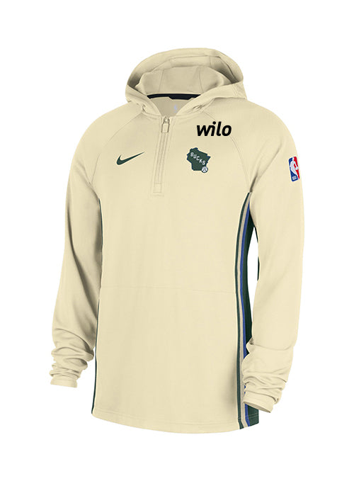 Nike City Edition 25-26 Game Theatre Milwaukee Bucks 1/4 Zip Hooded Sweatshirt-front