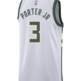 Nike 2022 Association Edition Kevin Porter Jr Milwaukee Bucks Swingman Jersey-back