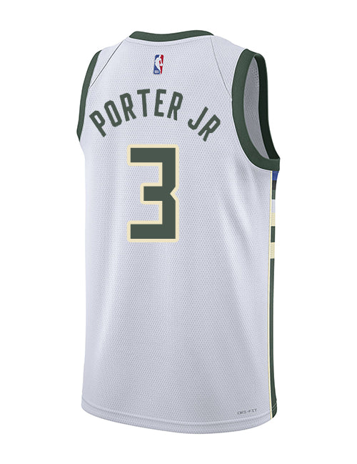 Nike 2022 Association Edition Kevin Porter Jr Milwaukee Bucks Swingman Jersey-back