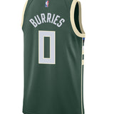 Nike 2022 Icon Edition Brayden Burries Milwaukee Bucks Swingman Jersey-BACK