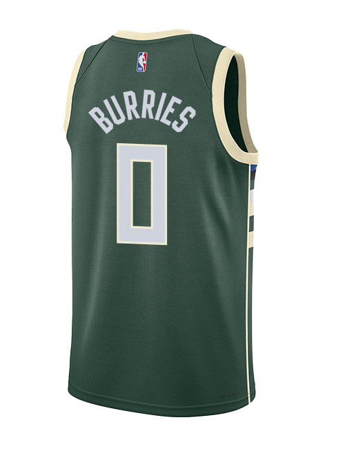 Nike 2022 Icon Edition Brayden Burries Milwaukee Bucks Swingman Jersey-BACK