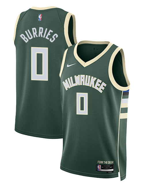 Nike 2022 Icon Edition Brayden Burries Milwaukee Bucks Swingman Jersey-COLLAGE