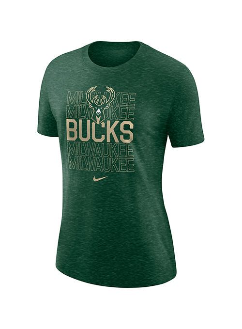 Women's Nike Varsity Repeating Team Milwaukee Bucks T-Shirt