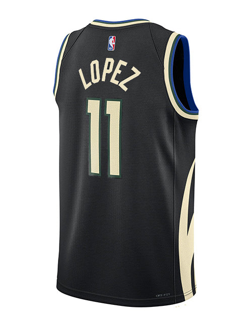 Jordan 2022 Statement Edition Brook Lopez Milwaukee Bucks Swingman Jersey-BACK