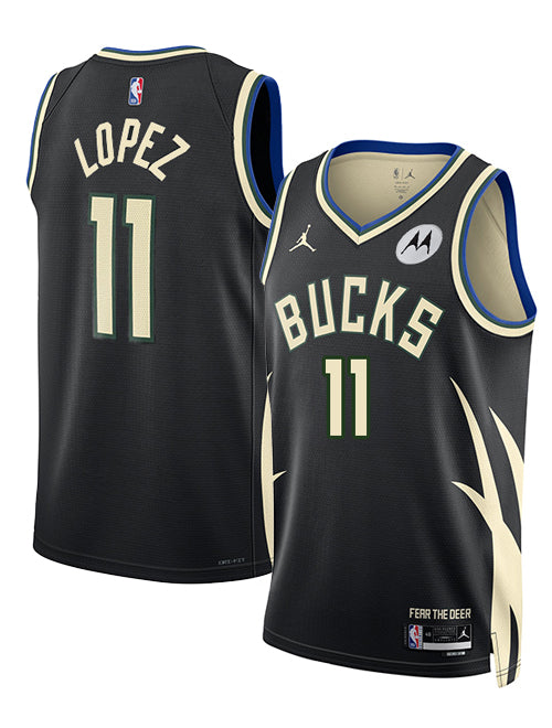 Jordan 2022 Statement Edition Brook Lopez Milwaukee Bucks Swingman Jersey COLLAGE