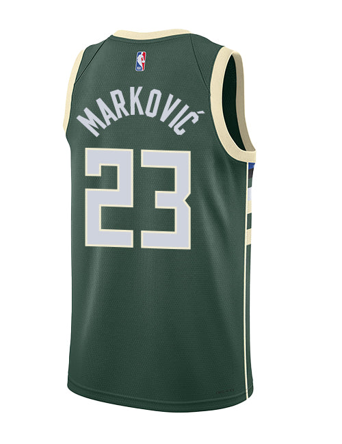 Nike 2022 Icon Edition Bogoljub Marković Milwaukee Bucks Swingman Jersey-BACK