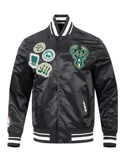 Pro Standard DIY Pick Stitch Milwaukee Bucks Satin Jacket-front