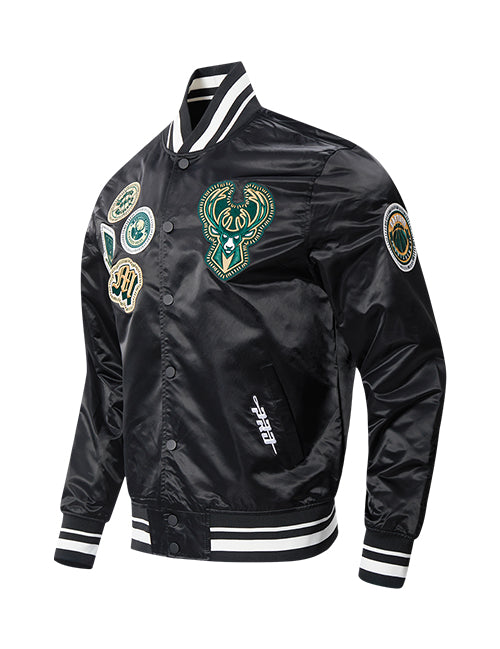 Pro Standard DIY Pick Stitch Milwaukee Bucks Satin Jacket-angled front