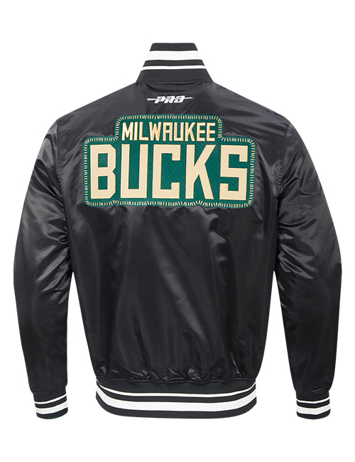 Pro Standard DIY Pick Stitch Milwaukee Bucks Satin Jacket-back