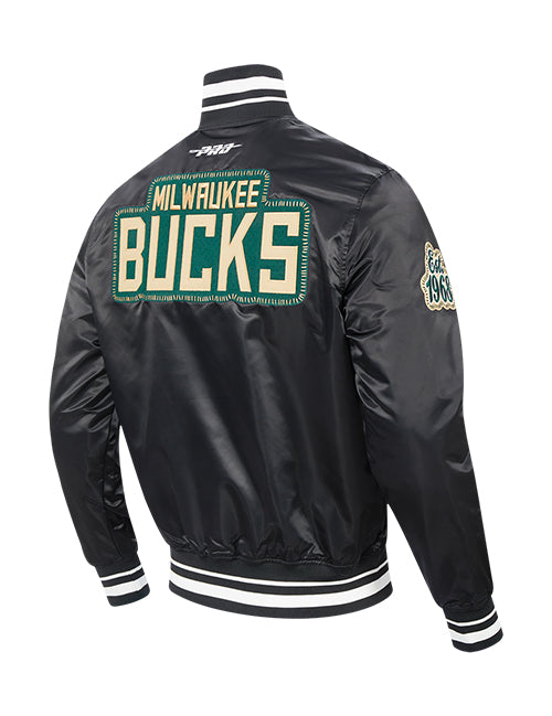 Pro Standard DIY Pick Stitch Milwaukee Bucks Satin Jacket-angled back