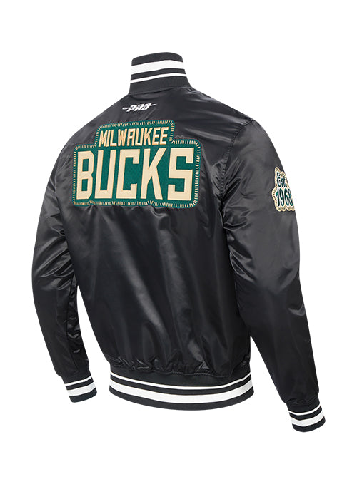 Pro Standard DIY Pick Stitch Milwaukee Bucks Satin Jacket-angled back