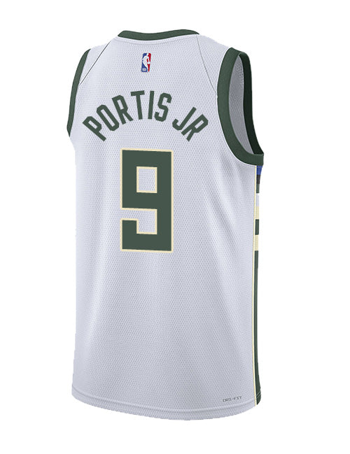 Nike 2022 Association Edition Bobby Portis Milwaukee Bucks Swingman Jersey-BACK