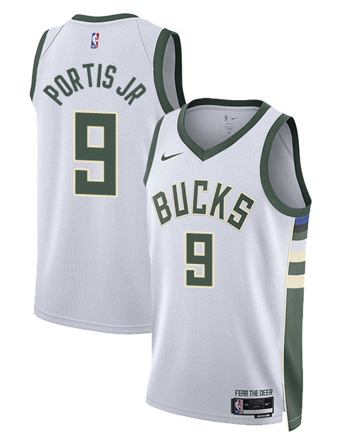 Nike 2022 Association Edition Bobby Portis Milwaukee Bucks Swingman Jersey-COLLAGE