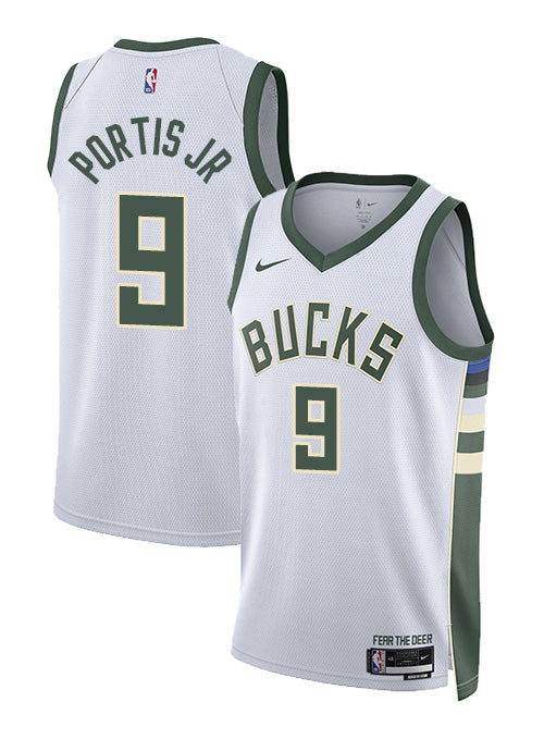 Nike 2022 Association Edition Bobby Portis Milwaukee Bucks Swingman Jersey-COLLAGE