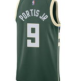 Nike 2022 Icon Edition Bobby Portis Jr Milwaukee Bucks Swingman Jersey-BACK