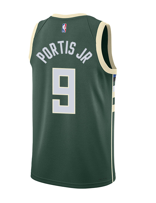Nike 2022 Icon Edition Bobby Portis Jr Milwaukee Bucks Swingman Jersey-BACK