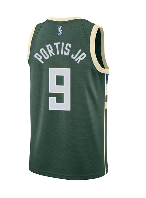 Nike 2022 Icon Edition Bobby Portis Jr Milwaukee Bucks Swingman Jersey-BACK