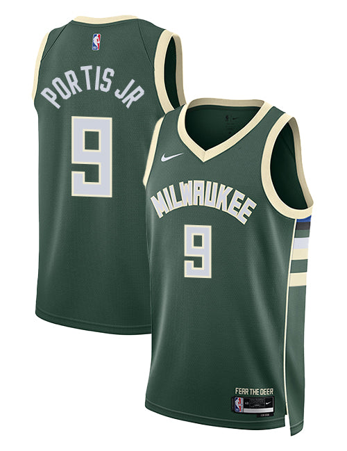 Nike 2022 Icon Edition Bobby Portis Jr Milwaukee Bucks Swingman Jersey-COLLAGE