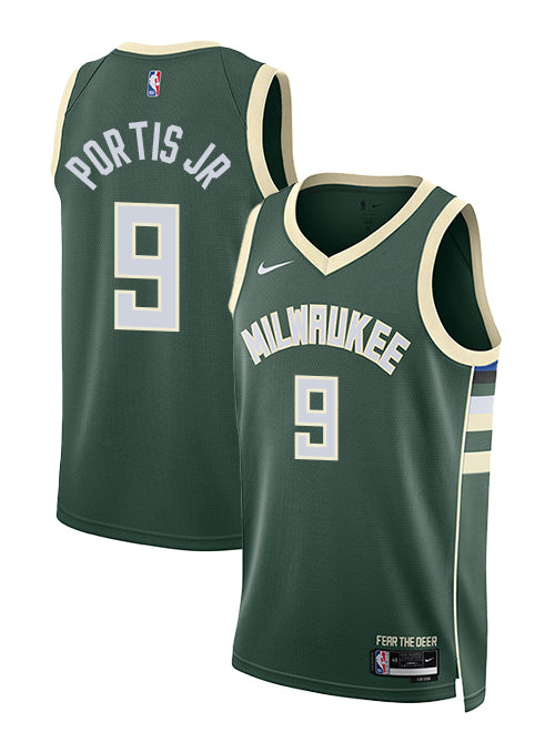 Nike 2022 Icon Edition Bobby Portis Jr Milwaukee Bucks Swingman Jersey-COLLAGE