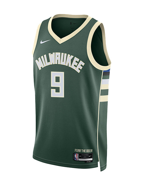 Nike 2022 Icon Edition Bobby Portis Jr Milwaukee Bucks Swingman Jersey-FRONT