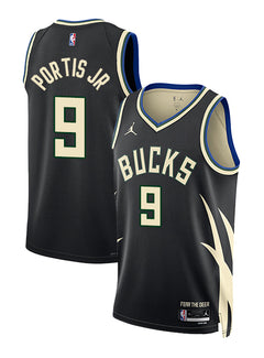 Jordan 2022 Statement Edition Bobby Portis Milwaukee Bucks Swingman Jersey-BACK