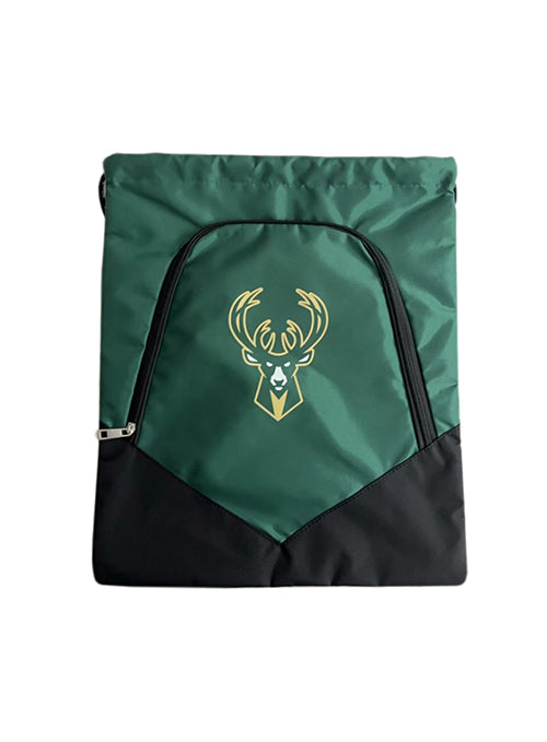 Foco Repeat Wordmark Milwaukee Bucks Drawstring Bag-front