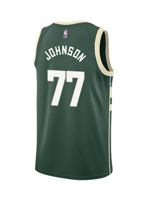 Nike 2022 Icon Edition AJ Johnson Milwaukee Bucks Swingman Jersey-back