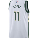 Nike 2022 Association Edition Brook Lopez Milwaukee Bucks Swingman Jersey-back 