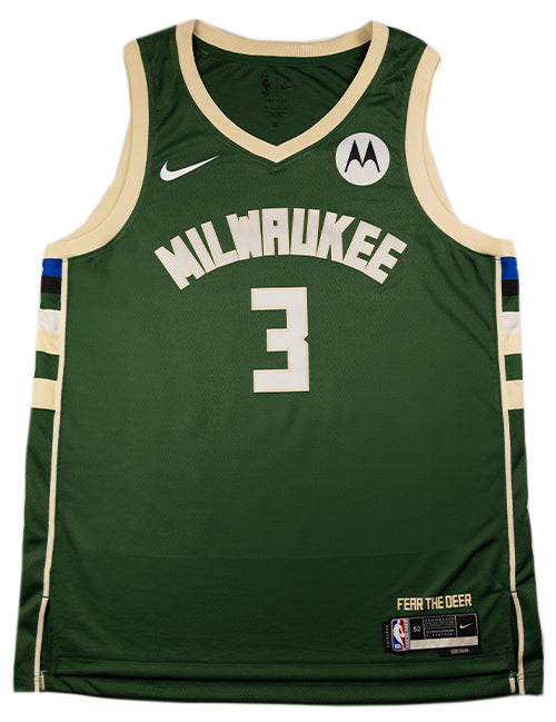 Authentic Signed Nike Icon Edition Marjon Beauchamp Milwaukee Bucks Swingman Jersey-front