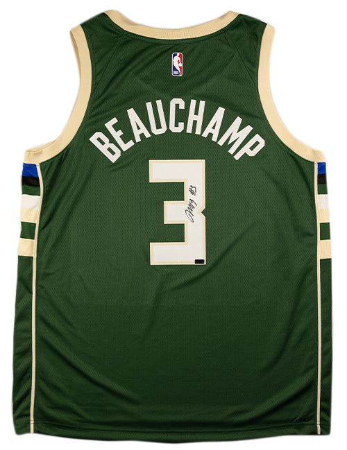 Authentic Signed Nike Icon Edition Marjon Beauchamp Milwaukee Bucks Swingman Jersey-back 