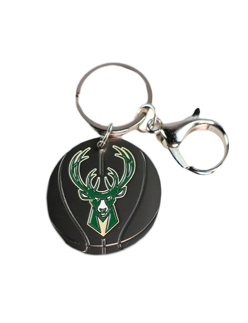 Aminco Milwaukee Bucks Matte Basketball Keychain