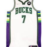 Game-Used Nike 2021-22 City Edition Grayson Allen Milwaukee Bucks Authentic Jersey-front