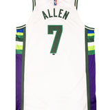 Game-Used Nike 2021-22 City Edition Grayson Allen Milwaukee Bucks Authentic Jersey-back