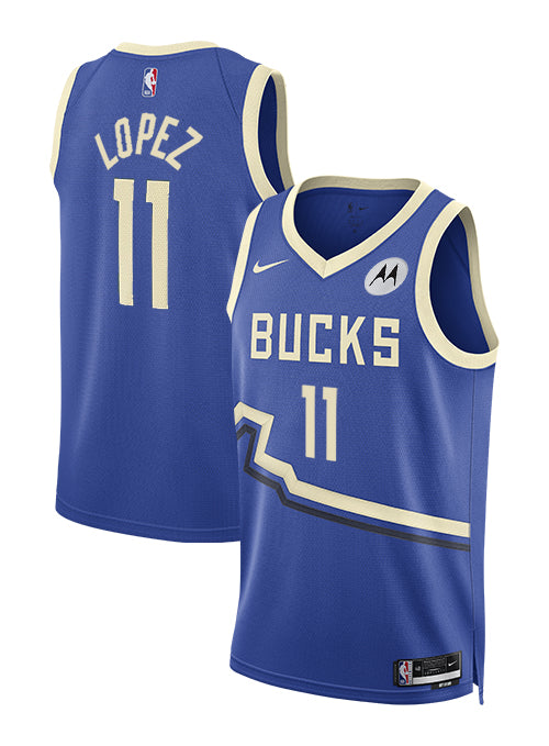 Nike 2024-25 City Edition Brook Lopez Milwaukee Bucks Swingman Jersey-collage