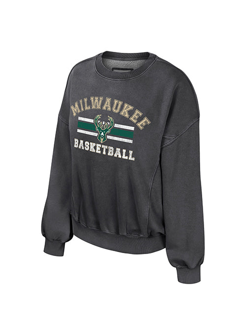 Women's Audrey Washed Milwaukee Bucks Crewneck Sweatshirt- front