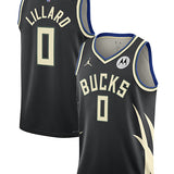 Jordan 2022 Statement Edition Damian Lillard Milwaukee Bucks Swingman Jersey- collage