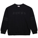 Mitchell & Ness HWC '68 Satin Stripes Milwaukee Bucks Crewneck Sweatshirt-front