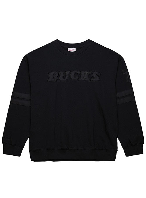 Mitchell & Ness HWC '68 Satin Stripes Milwaukee Bucks Crewneck Sweatshirt-front