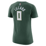 Women's Nike 2022 Icon Edition Damian Lillard Milwaukee Bucks T-Shirt-back