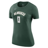 Women's Nike 2022 Icon Edition Damian Lillard Milwaukee Bucks T-Shirt-front