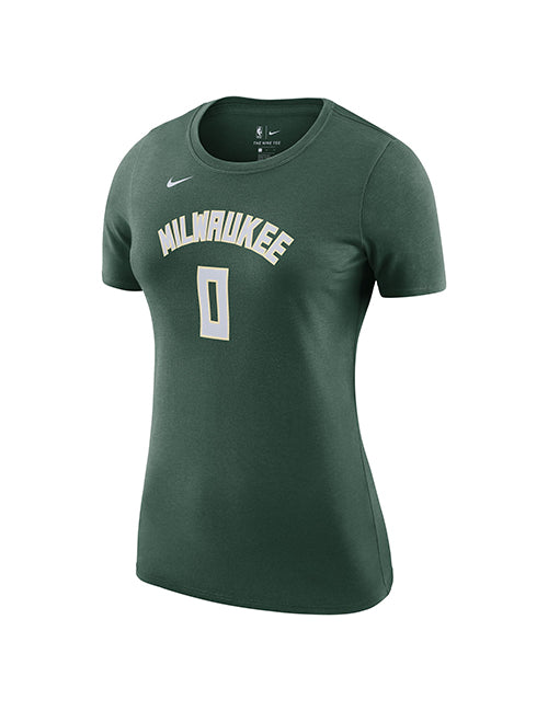 Women's Nike 2022 Icon Edition Damian Lillard Milwaukee Bucks T-Shirt-front